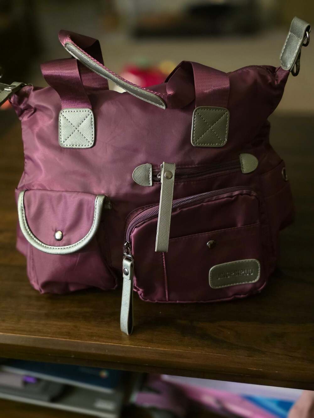 JINGPINPIJU Nylon Multi-Pocket Casual Travel Crossbody Shoulder Bag